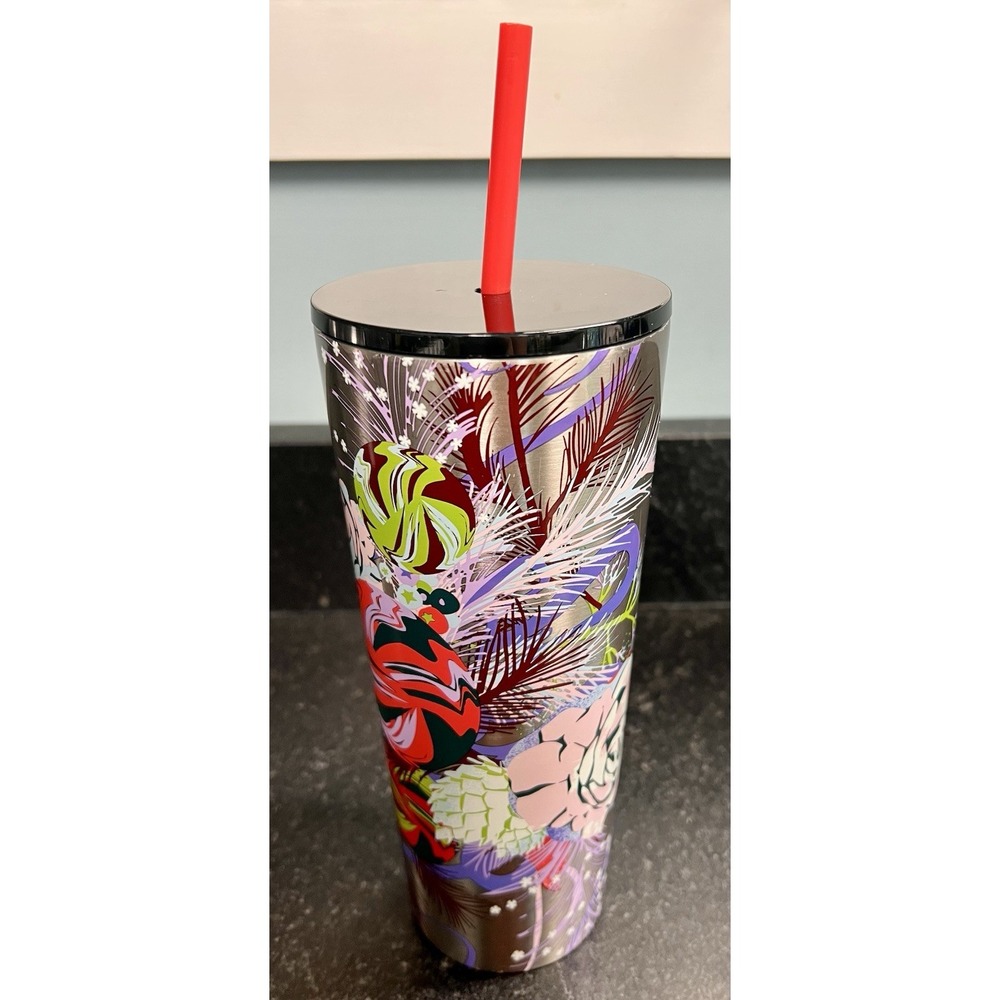 Starbucks Christmas 2023 Festive Stars Ornaments Stainless Steel Tumbler 24oz